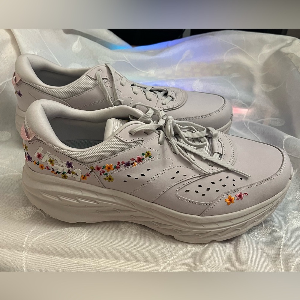 Hoka Vibrant Bloom Men 13 or Women 14 Embroidered Floral Sneakers